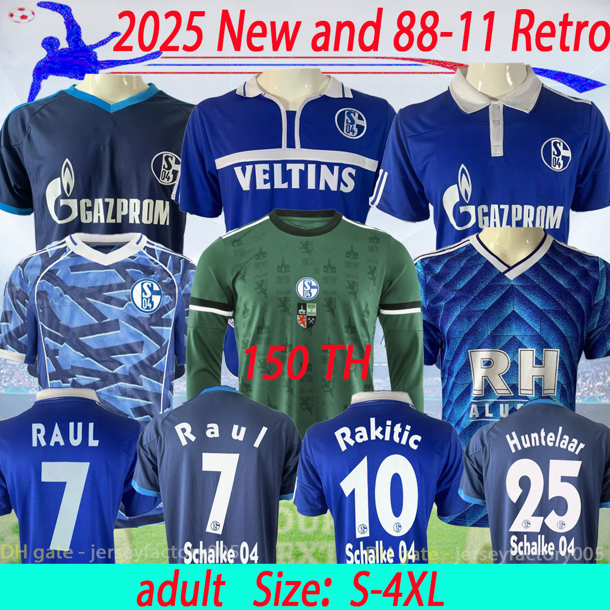 S-4XL 25 26 150TH FC Schalke 04 Soccer Jerseys Retro 00-02 10-11 Home Away Schalke 88-89 special Football Shirts