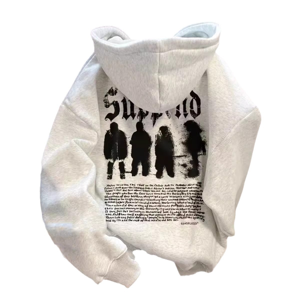 Couple-friendlyEuropean and American Street Hiphop Heavyweight Hoodie for Men - Autumn/Winter, Couple-friendly, Thickened & Fleece-lined Top