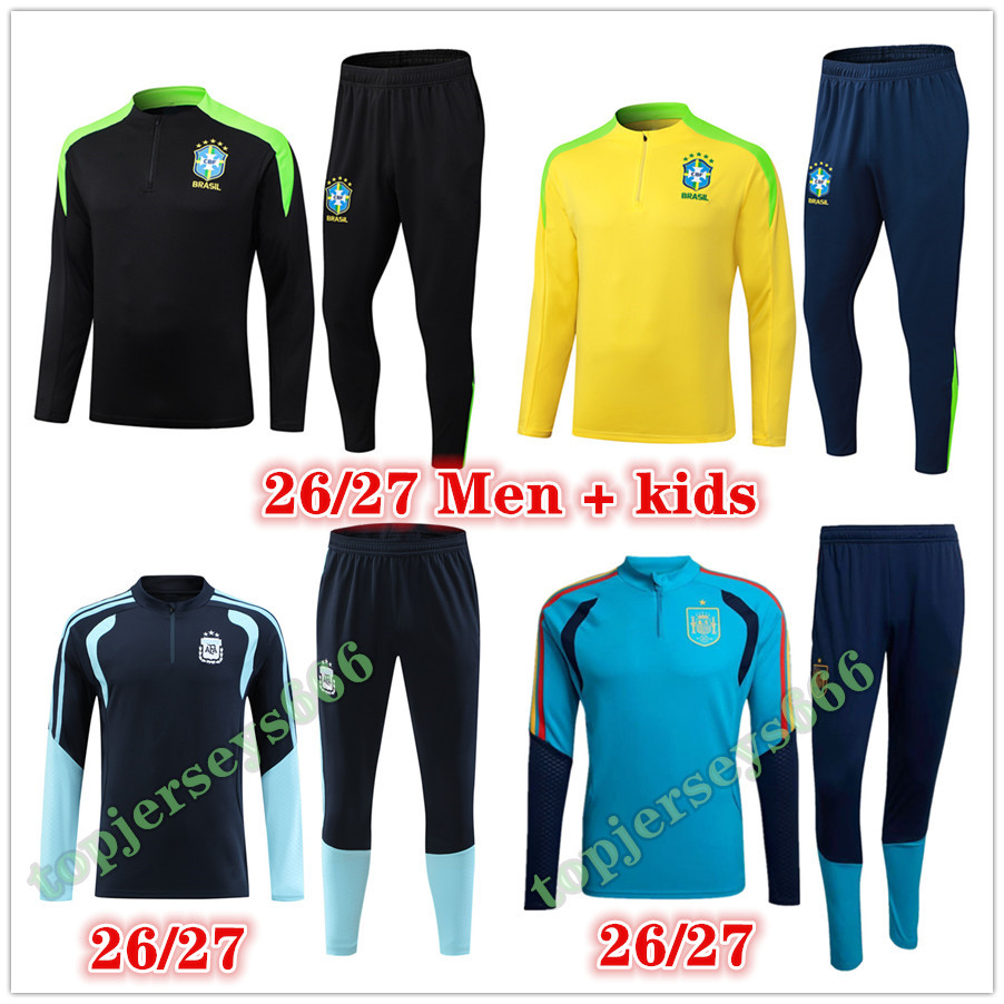 2026 2027 BrasilS Portugals football tracksuit Men and kids 25 26 27 football kits soccer trackauit training suit Survetement Foot chandal futbol