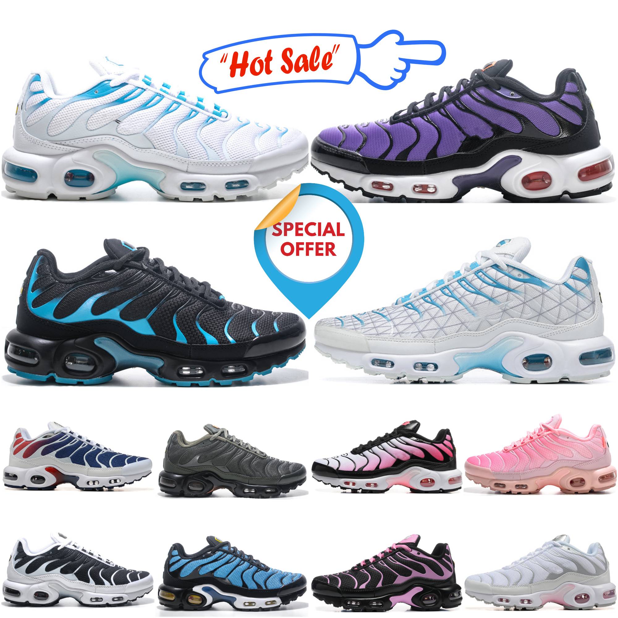 2026 Vapormmaxs Plus Tn Men Women Running Shoes Tns Triple Black White Bleached Aqua Night Maroon Voltage Purple Hyper Blue Chaussure Requin Outdoor Sports Sneakers