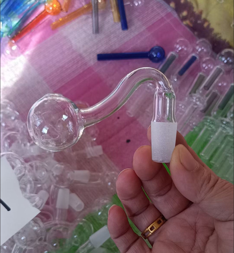 QBsomk 10mm 14mm 18mm male female clear thick glass oil burner water pipes for oil glass bongs thick big bowls for smoking