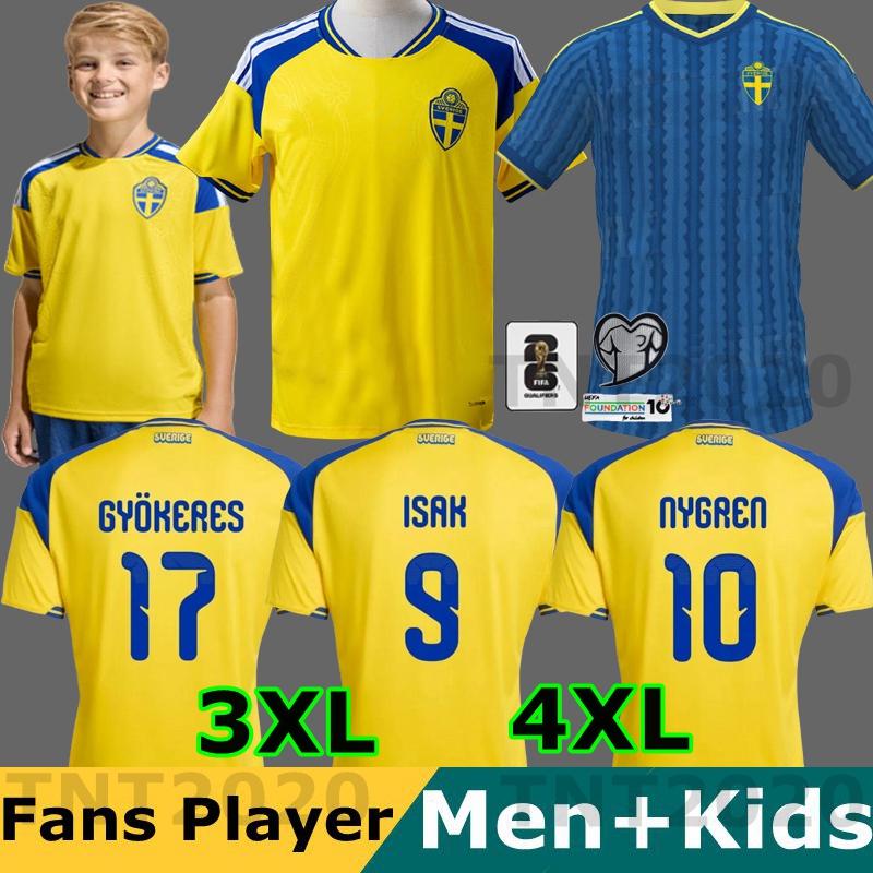 2026 Sweden soccer Jerseys isak Gyokeres Elanga Bergvall Nygren Larsson uniform home away Football Shirt