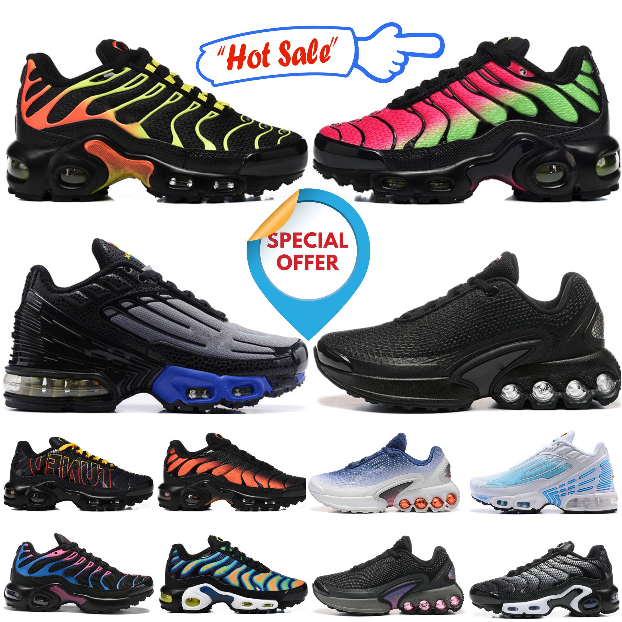 Tn Plus kids TN3 TNS Children Shoes Designer Athletic Outdoor Sneakers dn Triple White Black Gold Red Laser Blue Toddler girls boys kid Child trainer Sports Sneaker