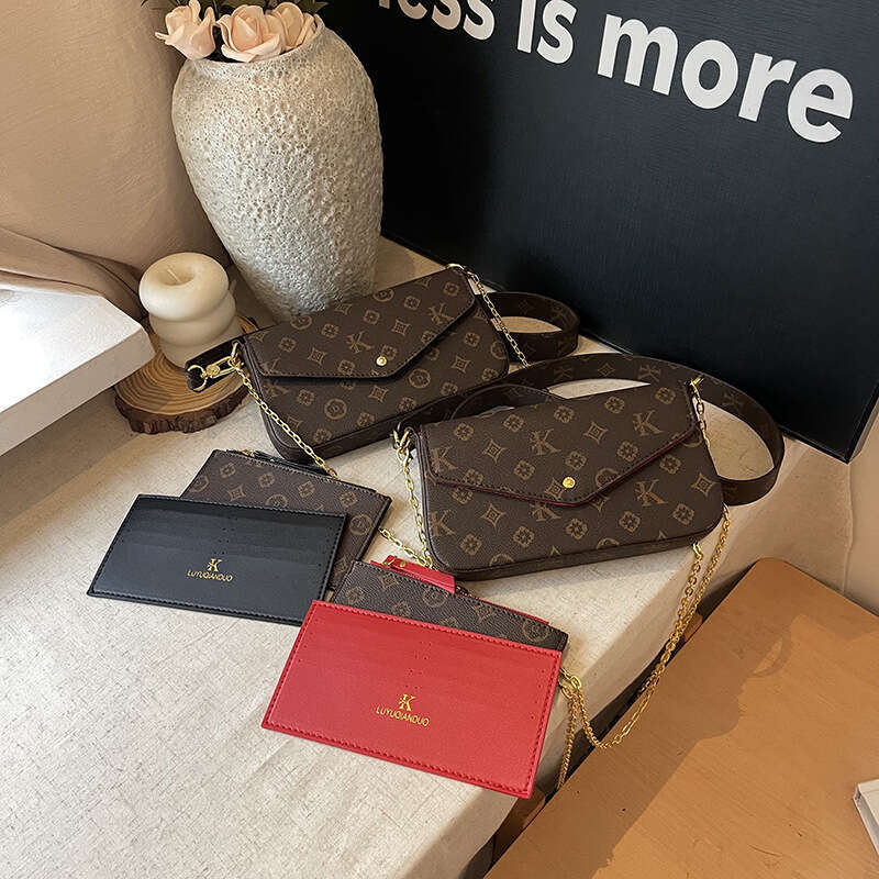 Designer Bag Shoulder Bag Luxury Bag Hot-Selling Envelope Classic Monogram Three-Piece Set Soft Leather Chain Shoulder Crossbody Bag Women's Bag