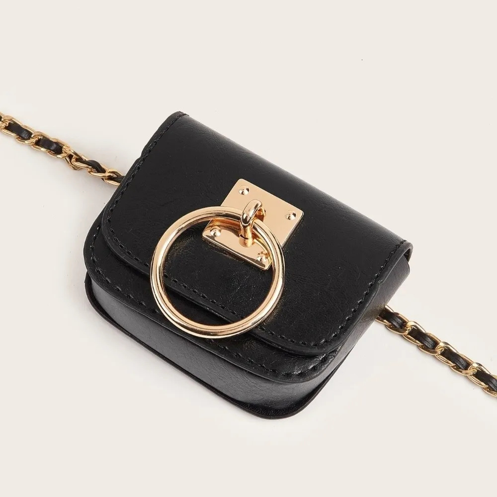 Square Women Vintage Belt Bag Dual-purpose Travel Waist Purse Gothic Fanny Packs PU Leather Y2K Style Metal Buckle Belts 251209 - view 4