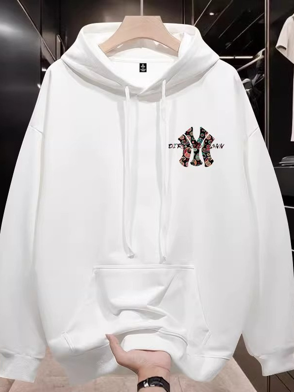 Men's Chinese Streetwear Hoodie - New Oversized/Loose Crew Neck, Casual Fleece-Lined, American Bad-Boy Style Men's Jacke