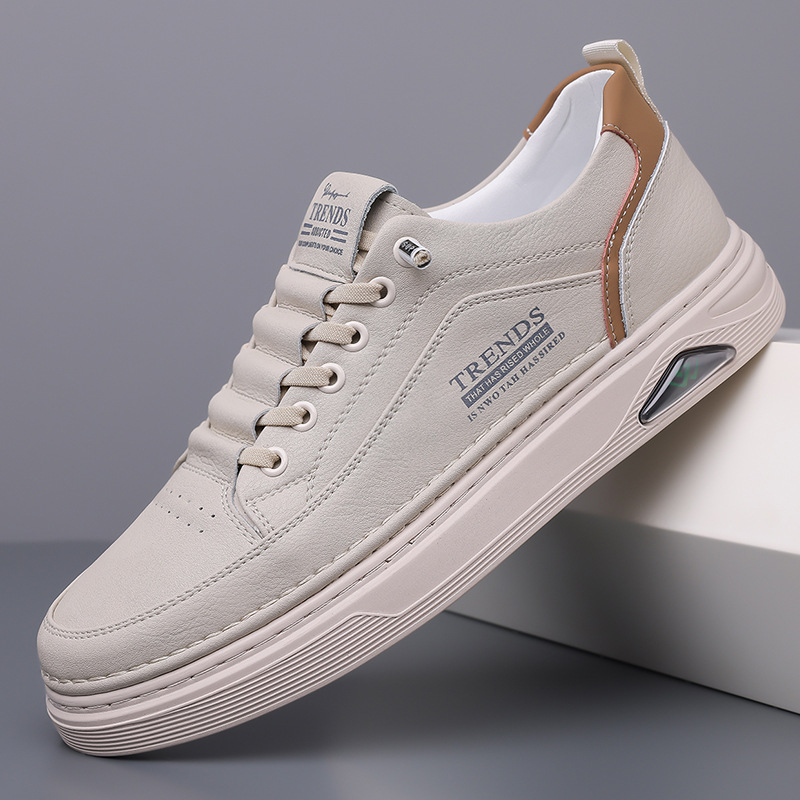 New design Shoes Spring and Autumn New Men's shoes Cross-border soft-soled trendy versatile Daily casual leather shoes Men's board shoes fre