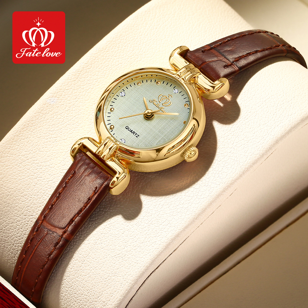 Fate Love Designer Watch Retro Luxury Lightweight Women's Watch Small Dial High Quality Watch Women's Leather Strap Waterproof Fashion Elega