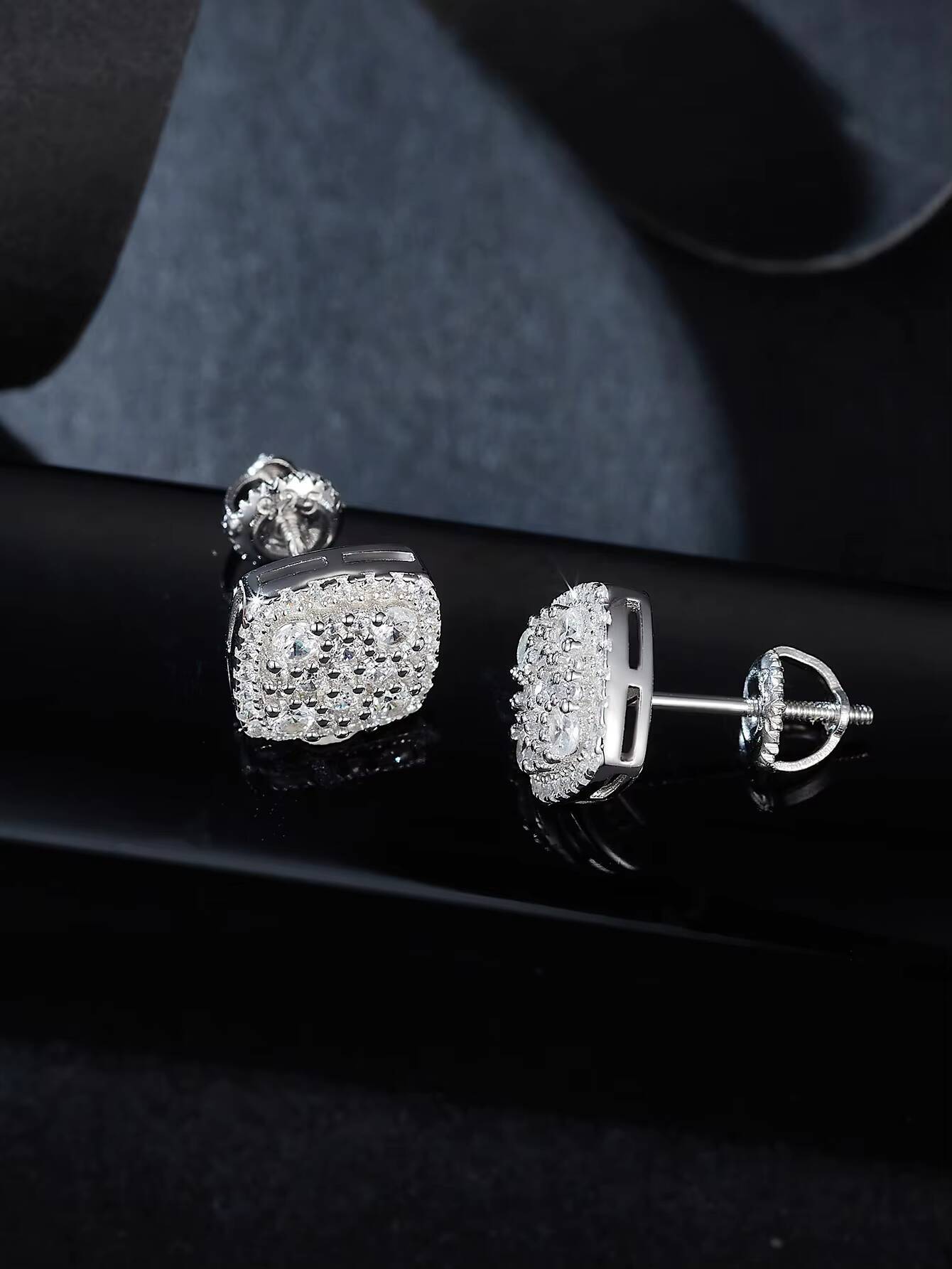 2026High Quality Hip Hop Jewelry VVS Moissanite S925 Stud Earring Diamond Flower Pattern 925 Sterling Silver Elegant Studs Men Women