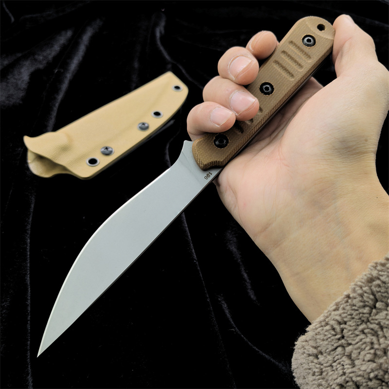 Durable Tactical Fixed Blade Knife 8Cr13MoV Steel G10 Handle for Outdoor survival pocket knife couteau Combat fixed blade knife Hunting Knives with Ky