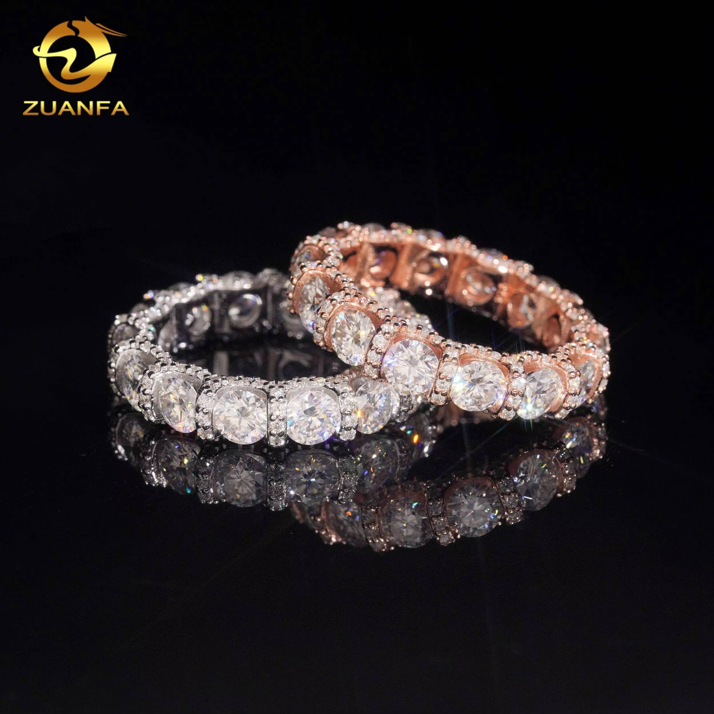 Fashion Jewelry Pass Diamond Tester Top Quality Iced Out Eternity Band 925 Sterling Silver Moissanite Rings