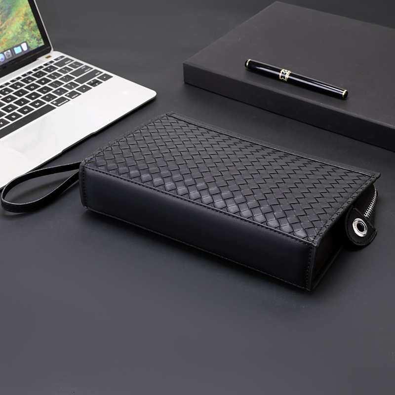 Luxury Brand Designer Bag Men's Clutch Bag Woven Texture Handbag Men's Wallet Large Capacity Business Casual Clutch Envelope Bag Document Ba