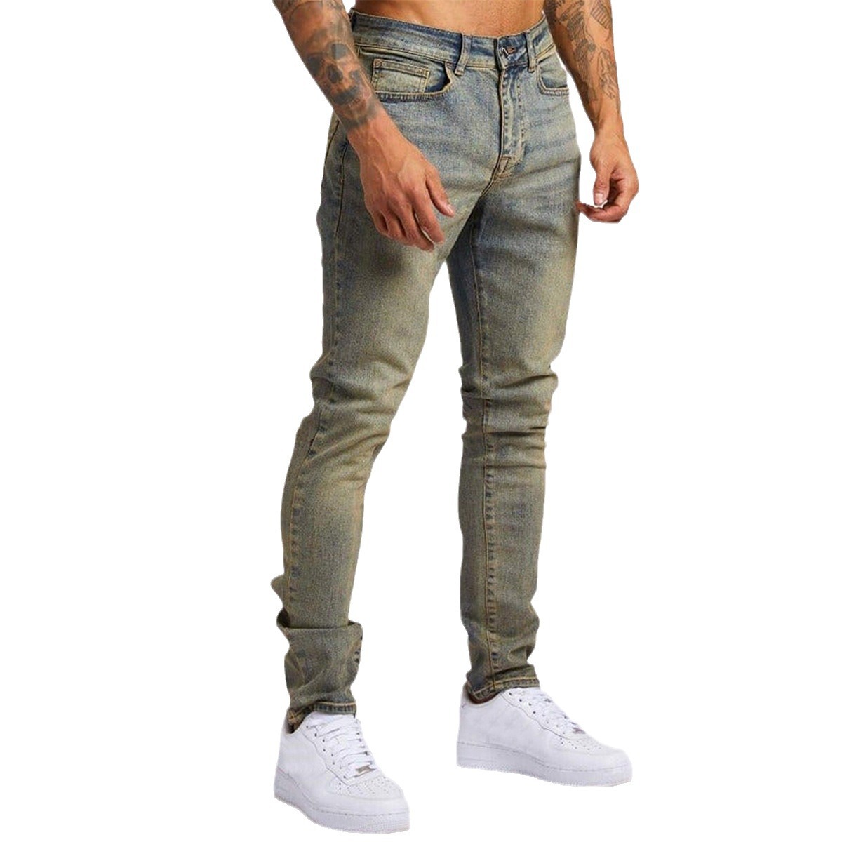 New style jeans men's pants slim fit high stretch denim leggings men's clothing versatile spring designer customizable