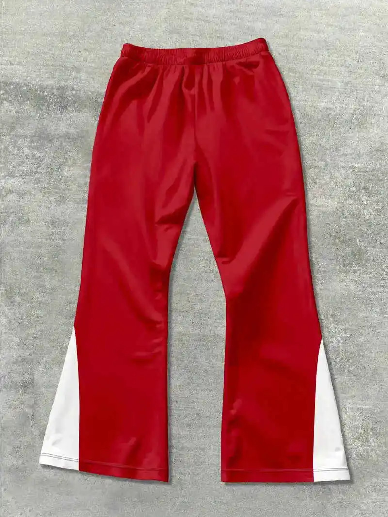 Mens Casual Street Style Trendy Cross Print Fashionable Slightly Flared Black and White Color-Block Sweatpants Men Pants 251211 - view 3