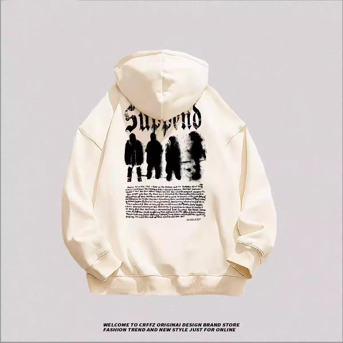 Couple-friendlyEuropean and American Street Hiphop Heavyweight Hoodie for Men - Autumn/Winter, Couple-friendly, Thickened & Fleece-lined Top