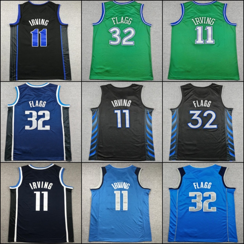 32 Cooper Flagg 11 Kyrie Irving Jerseys Basketball City Fans Shirt green White men