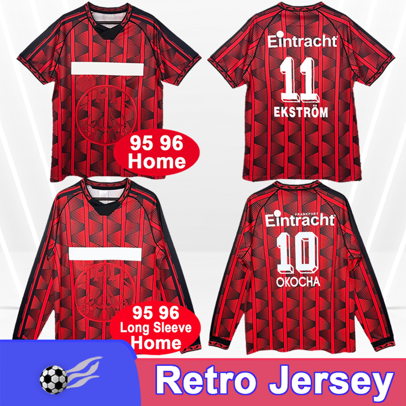 1995 1996 FranKFurt Mens Retro Soccer Jerseys EKSTROM GAUDINO OKOCHA HAGNER Home Vintage Football Shirts
