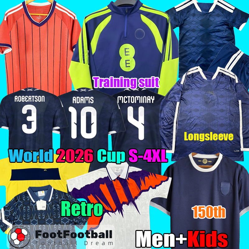 Big size S-4XL 2026 Scotland Soccer Jerseys 2025 2026 Football Shirt 150th anniversary Retro 1991 1992 2002 World Camisetas de Futbol men Kids Kit uniforms set tops