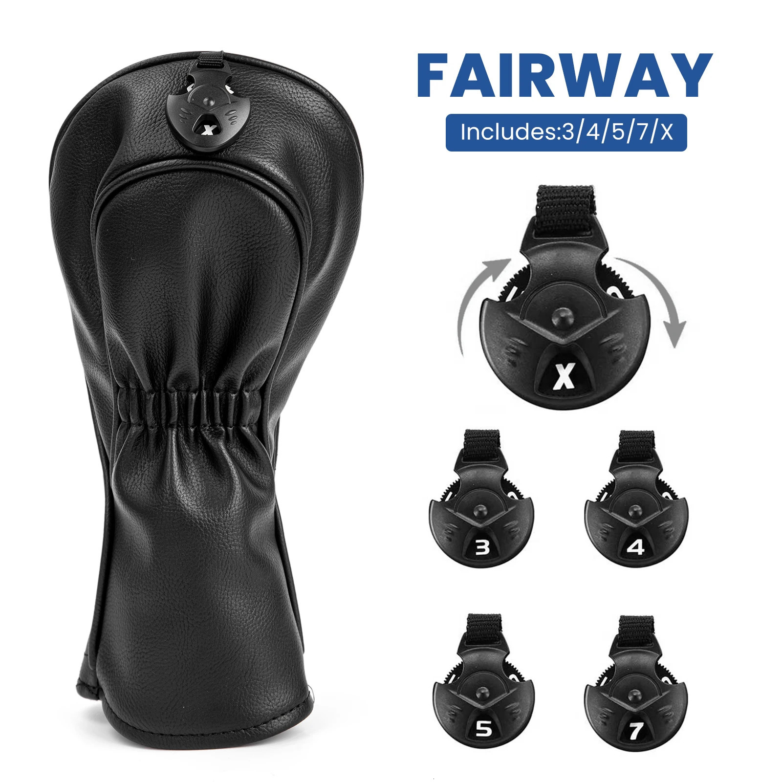 Golf Club Head Covers 3 Wood Headcover Set Premium Leather for Woods Driver FairwayFW Wood HybridUT with Number Tags 4pcs 251211