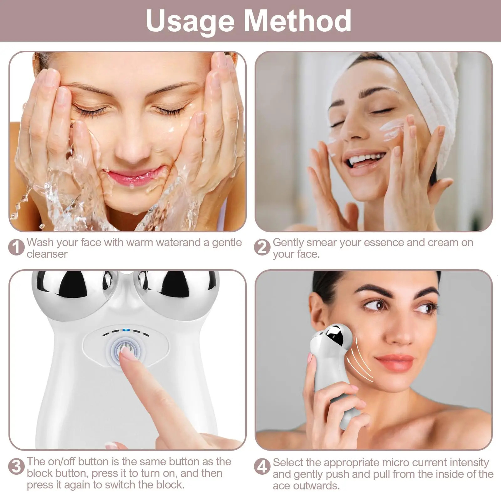 Microcurrent Facial Device - Electric Face Toning for Face Neck for Mother Companion - Handheld Skin Care Device 251211