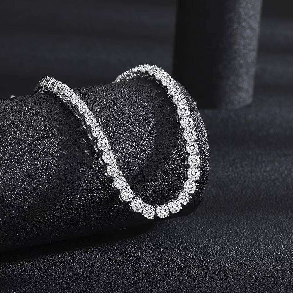 Juncheng GRA VVS Moissanite S925 925 Sterling Silver 10K 14K Gold Plated Chain Unisex Tennis Necklace Wholesale Customization