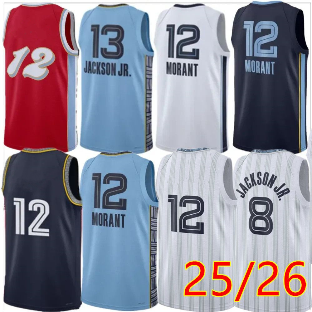 Custom Basketball Morant Edey Jackson jr Aldama Clarke Jackson ll Wells Konchar Pippen Jr Jerome Grizzlie Jerseys
