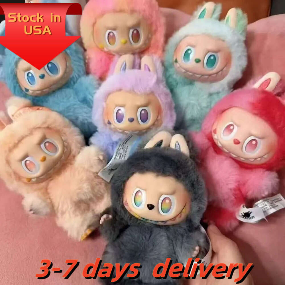 Labubu plush Macaroon action animation character doll hobby pendant decoration cute mysterious box PVC Childrens Day surprise gift factory outlet 2025