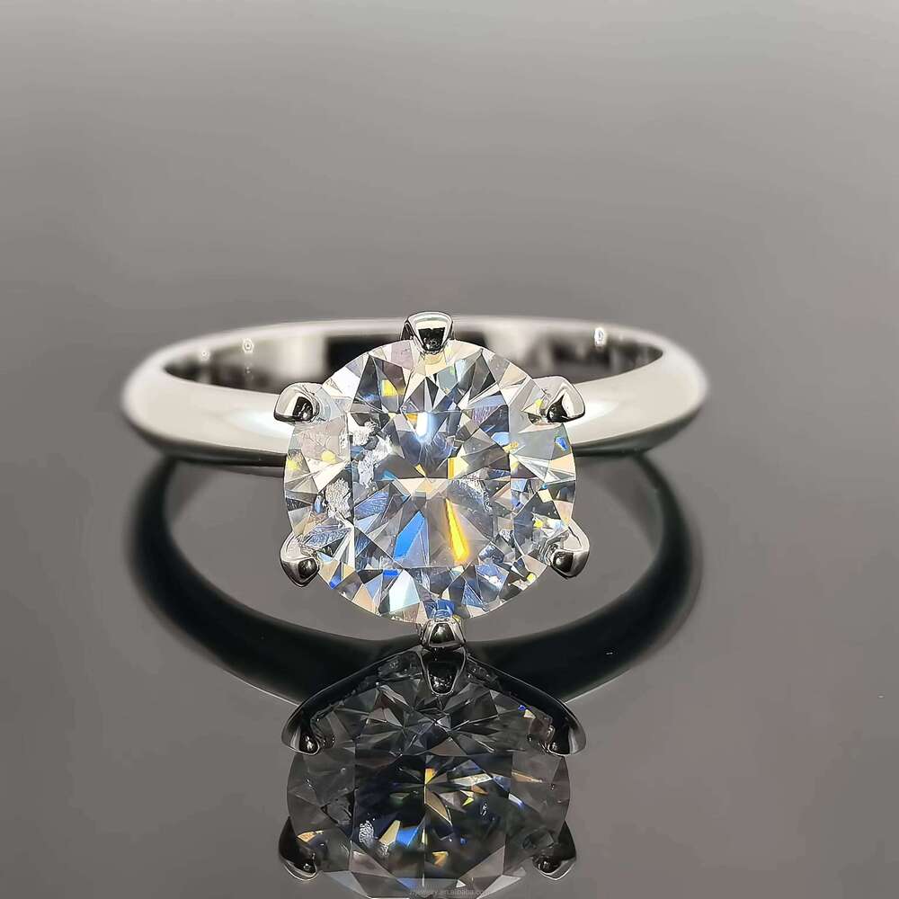 Wholesale 5ct Solitaire Oval Gra Certified Emerald Round Radiant Diamond Jewelry Engagement Silicon Stone Ring