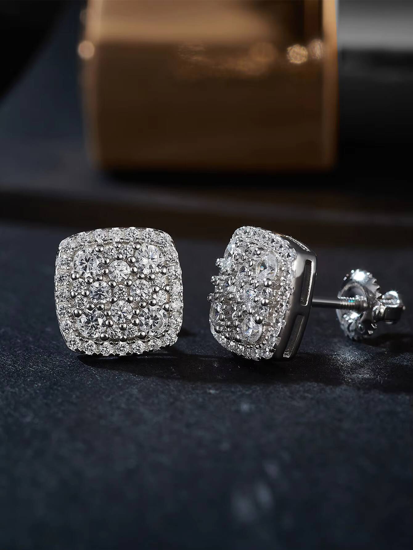 2026High Quality Hip Hop Jewelry VVS Moissanite S925 Stud Earring Diamond Flower Pattern 925 Sterling Silver Elegant Studs Men Women