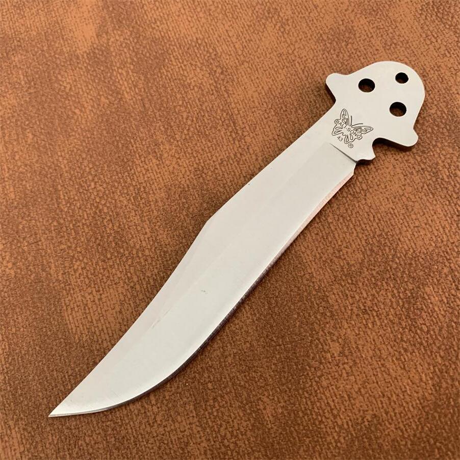 2Models BM42/BM43 Trainer Free-swinging Knife 3.74" 440C Plain Blade, Stainless steel (Blue Hole) Handles