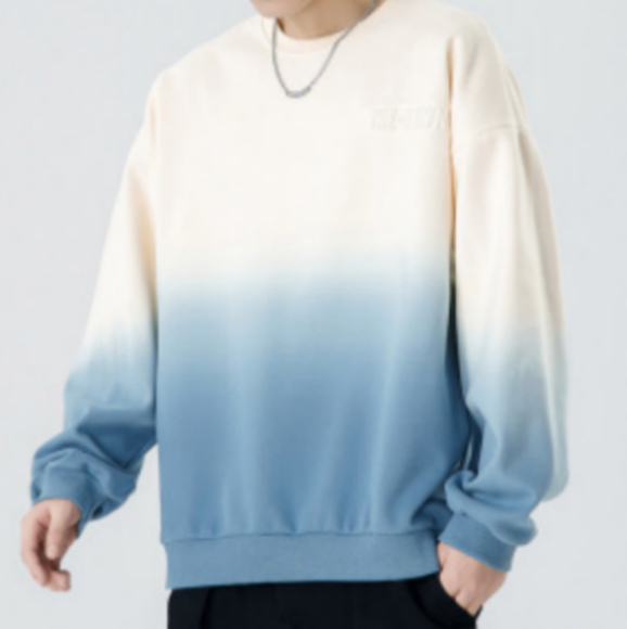 vip8 Men Long-sleeved Autumn and Winter Heavy Loose Solid Color Lapel Youth Casual