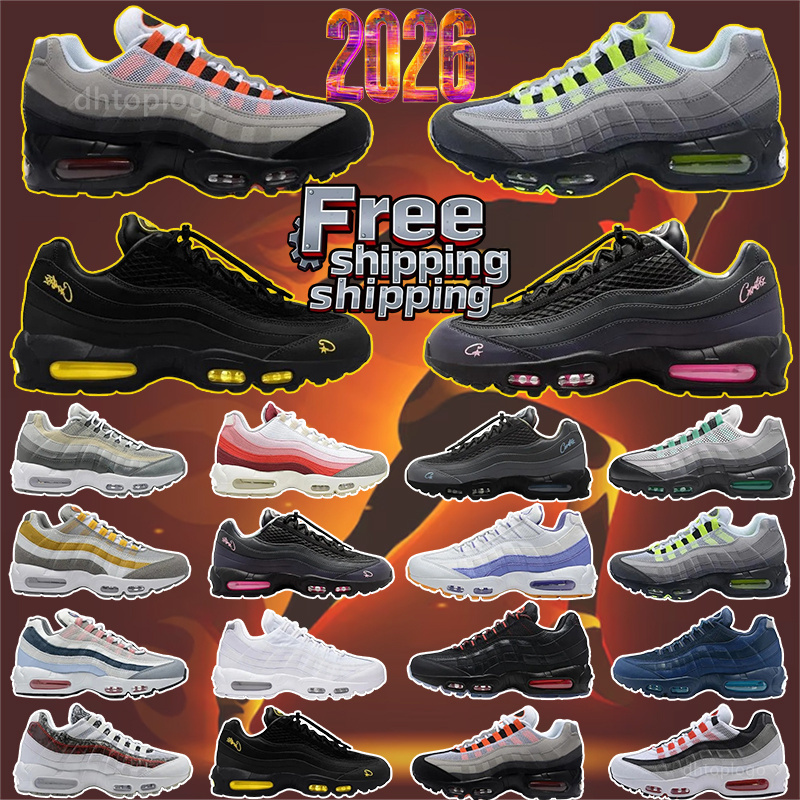 Free shipping 95 trainers 2026 designer men women running shoes Pink Beam 95 95s Aegean Storm Sequoia Neon Worldwide Triple trainer sports sneakers 40-46