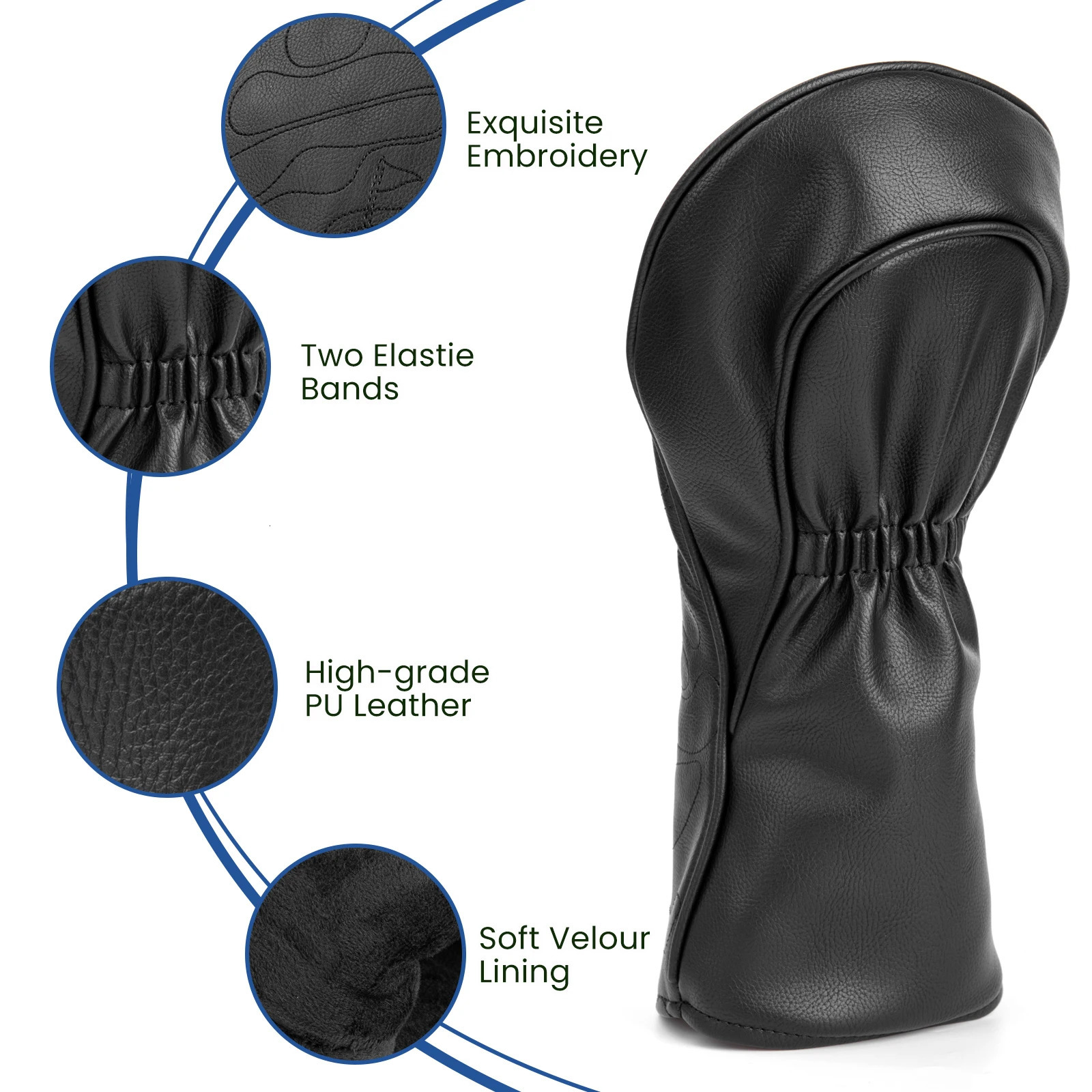 Golf Club Head Covers 3 Wood Headcover Set Premium Leather for Woods Driver FairwayFW Wood HybridUT with Number Tags 4pcs 251211
