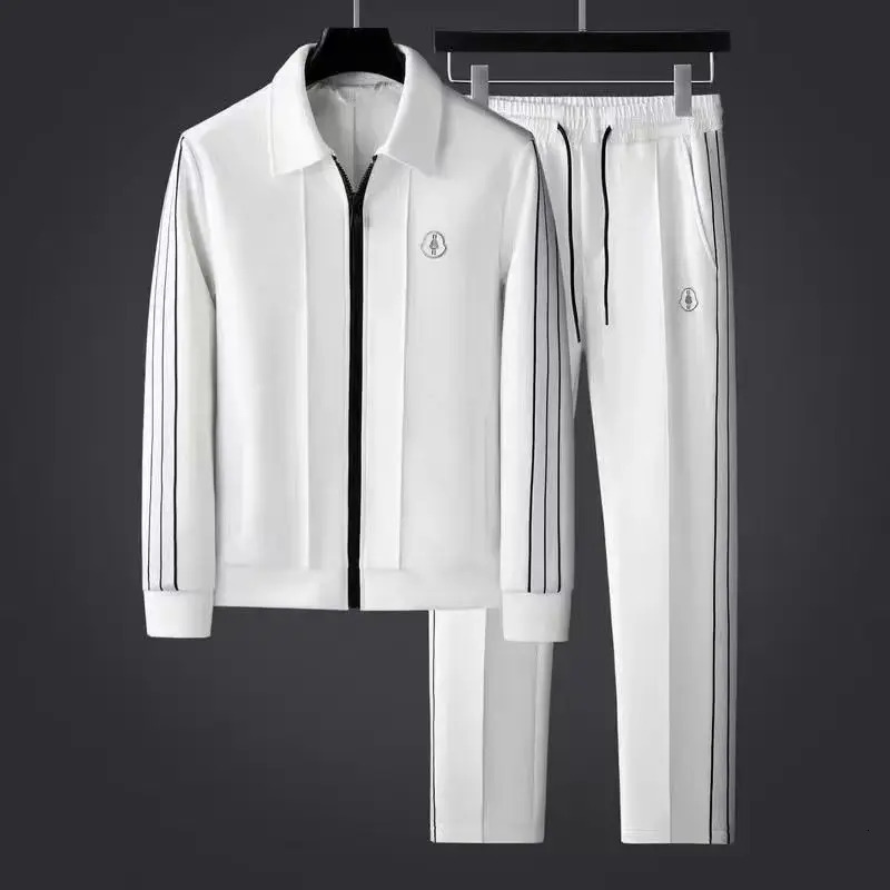 Spring Autumn Trendy Sports Jacket And Pants Two Piece Set Men Fashionable Casual Sweatpants Sportswear Set 251204
