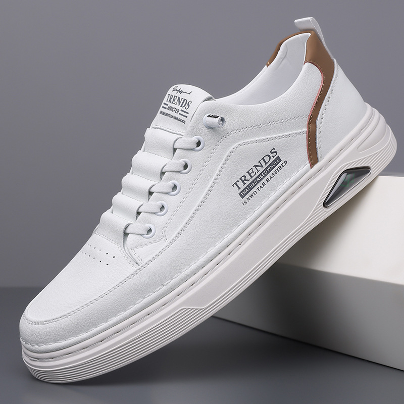 New design Shoes Spring and Autumn New Men's shoes Cross-border soft-soled trendy versatile Daily casual leather shoes Men's board shoes fre