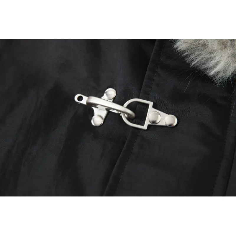 Inner Fur Thicken Warm Bomber Jacket Men Women American Plane Buckle Vintage Fashion Stand Collar Parkas Jacket Winter Coat 251223