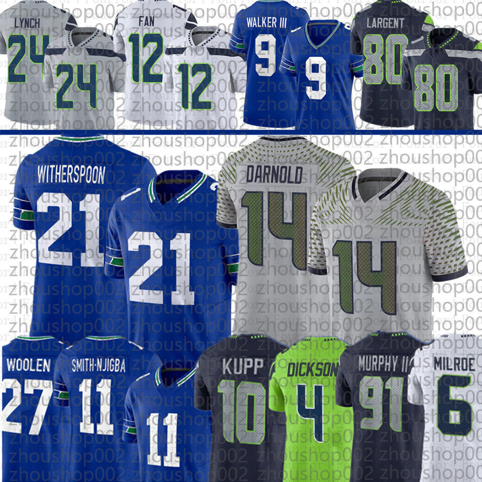 Cooper Kupp Sam Darnold Jaxon SmithNjigba Football Jersey Jalen Milroe Grey ZabelDevon Witherspoon Nick Emmanwori Kenneth Walker Byron Murphy Jake Bob