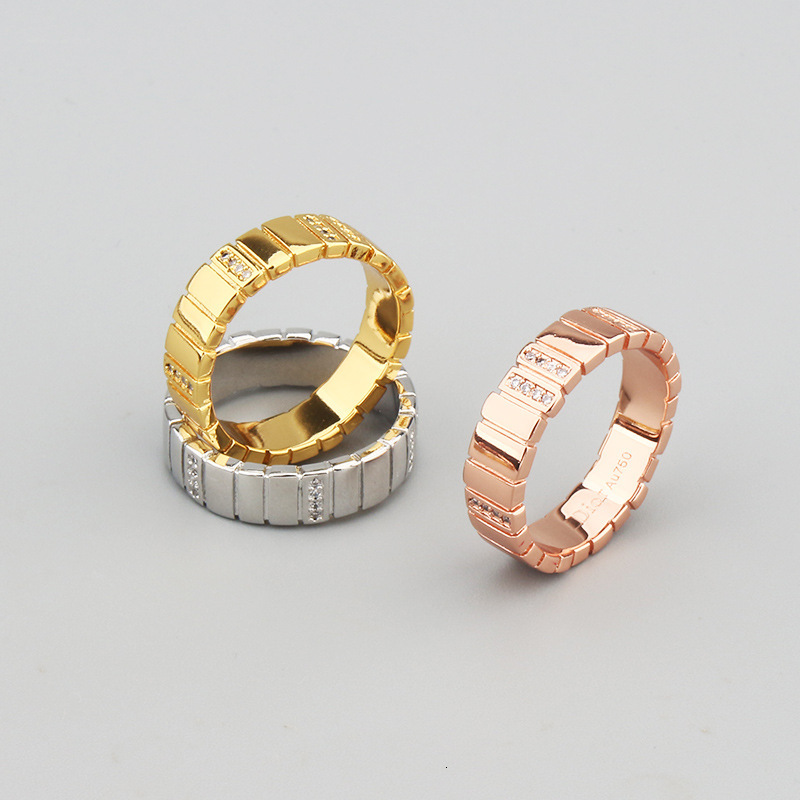 Copper Synthetic Zircon Bracelet Ring CNC Precision Accordion Step Strap Interlaced Champagne Gold Bracelet