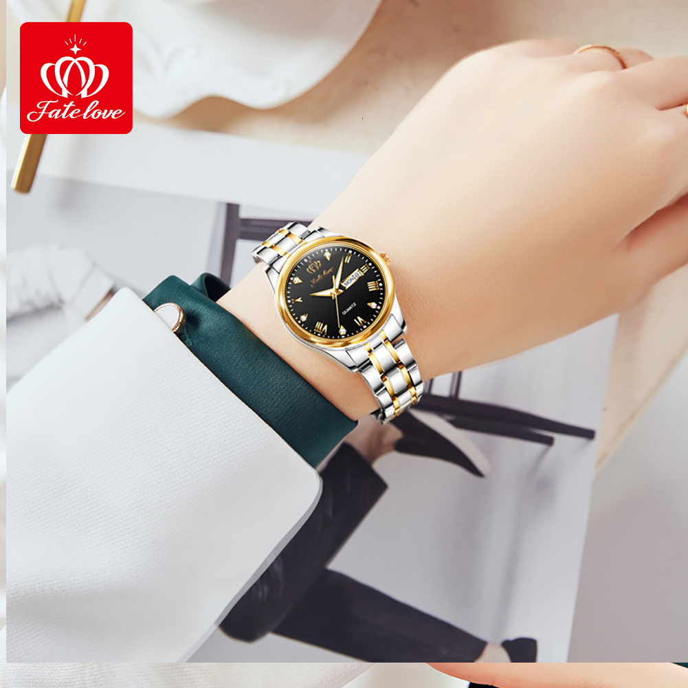 Designer Luxury Watch Brand Watch Weekly Calendar Simple Fashion Moissanite Inlaid Quartz Watch Waterproof Women's Watch Fashion High Quality