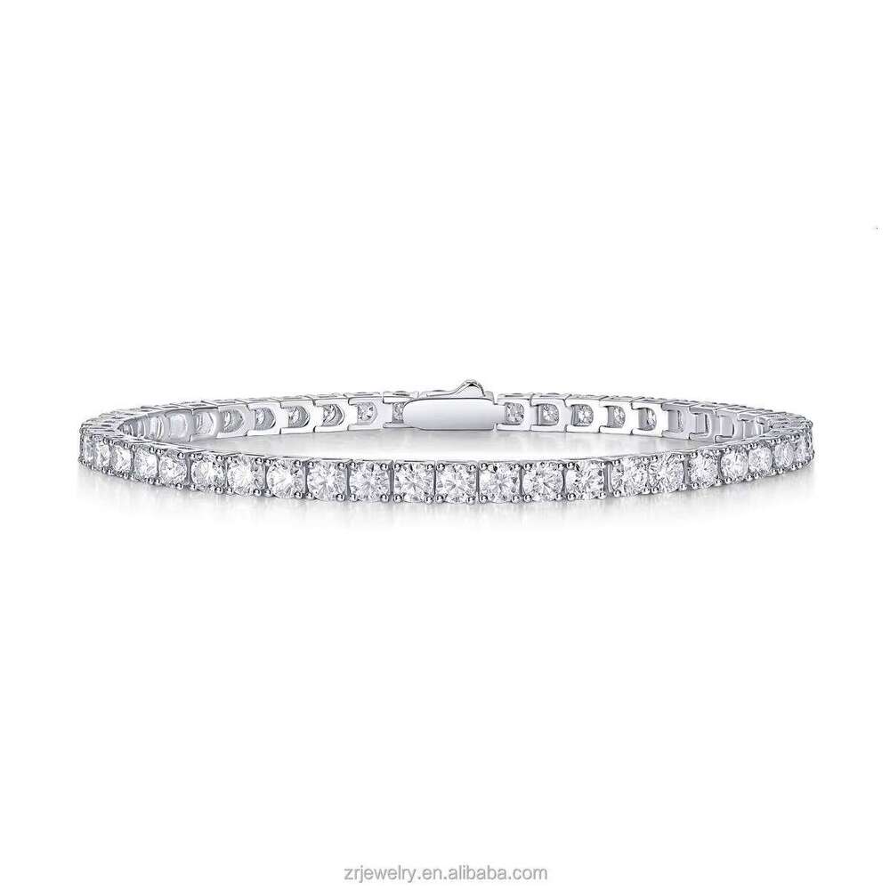 Custom VVS S925 Silver 2mm Tennis GRA Certified Carbon Silicon Stone Bracelet