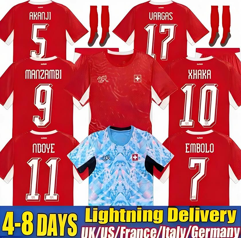 2026 World Cup Switzerland National Team Soccer Jerseys ELVEDI AKANJI ZAKARIA SOW RIEDER EMBOLO SHAQIRI home away Football shirts mens kids