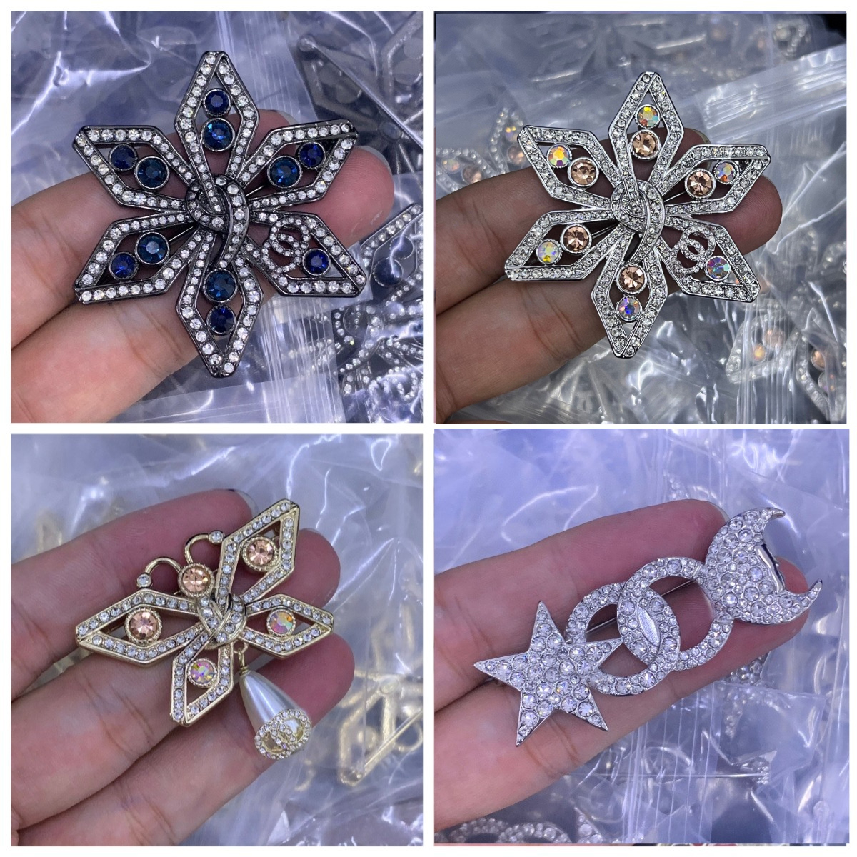 Designer Crystal Brooch Rhinestone Pearl Brooches High Quality Classic Jewelry Broochs Pin for Women Men Party Gifts