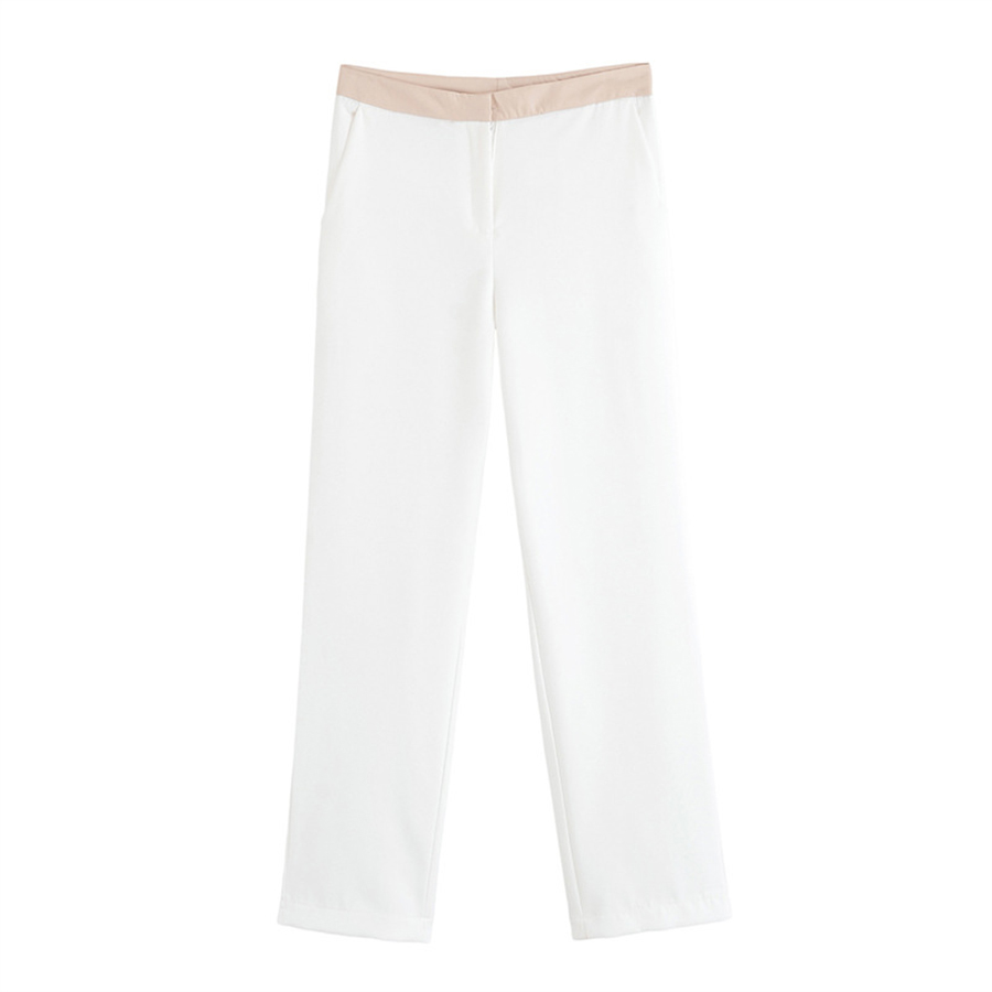 Women's Two Piece Pants UNIZERA Short-sleeved Suit Jacket With Contrast Trim Waist Spring And Summer Clothing