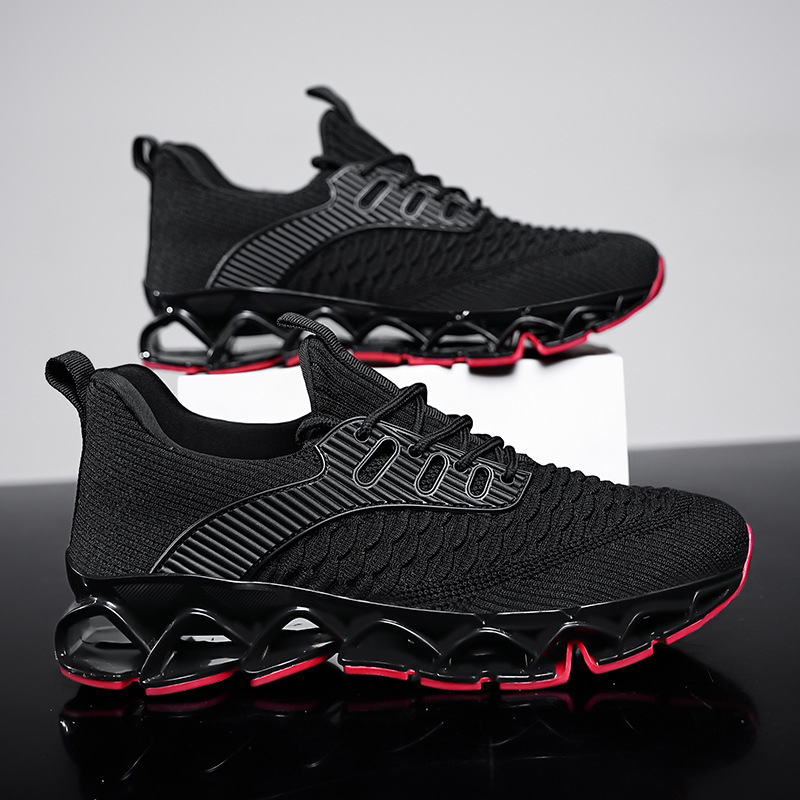 Designer shoes 2025 hot mesh breathable casual running shoes fashionable and trendy lightweight plus size sports shoes for men black red white grey