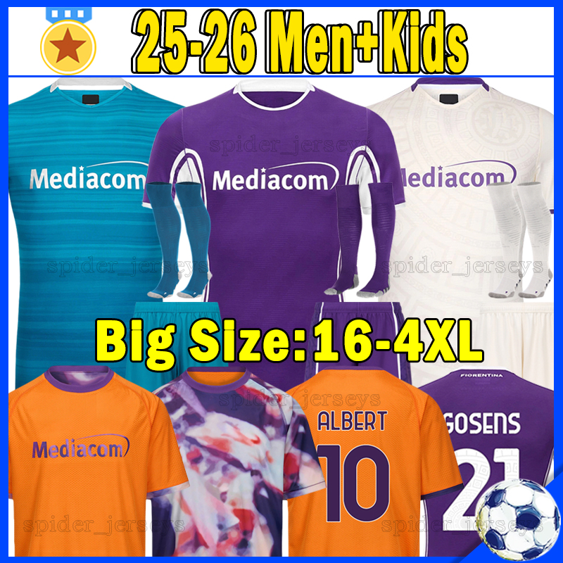 XXXL 4XL 25 26 FioRentInaS Soccer Jerseys KEAN MANDRAGORA GOSENS 2025 2026 ALBERT RANIERI PICCOLI DZEKO NDOUR SOHM FAGIOLI Men Uniforms Football Shirts Kids Kits
