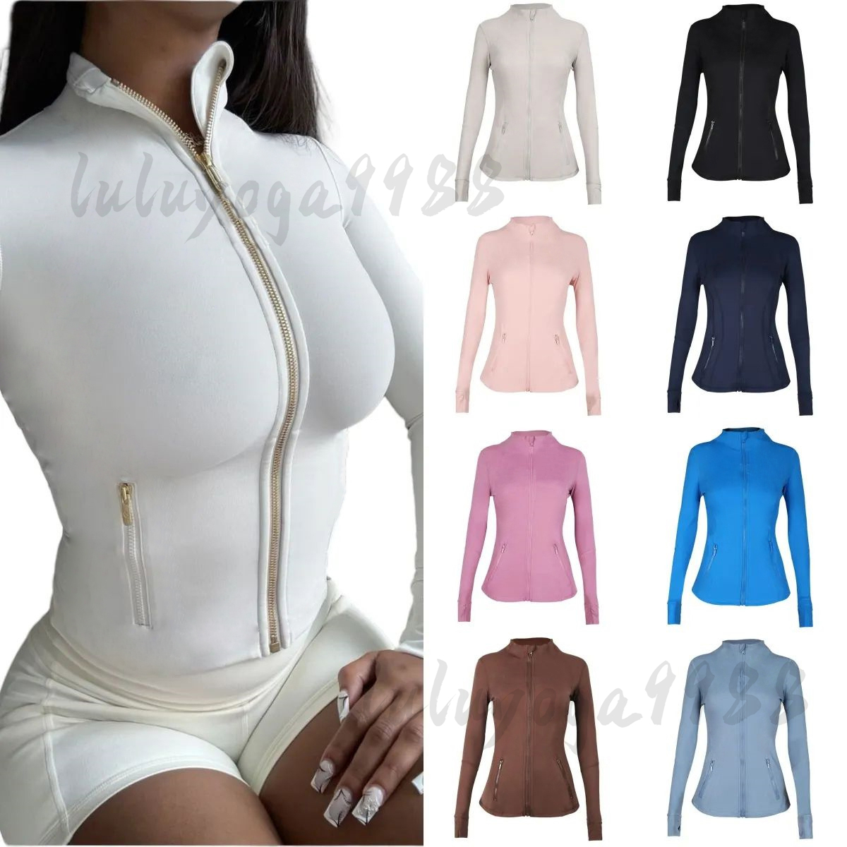 Women Yoga Set Yoga Jacket Workout Sport Coat Fitness Gold Zipper Jacket Sports Quick Dry Activewear Top Solid Zip Up Sweatshirt Sportwear Hot Sell Sweatshirt