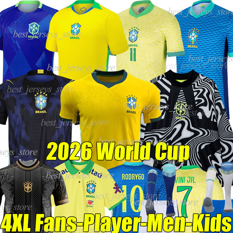 4XL 2026 bRaSiL BrAzIlS soccer jerseys 26/27 RODRYGO VINI JR ESTEVAO LUIZ HENRIQUE CUNHA BRUNO G. L.PAQUETA MARQUINHOS GABRIEL men kids kit socks sets football shirts