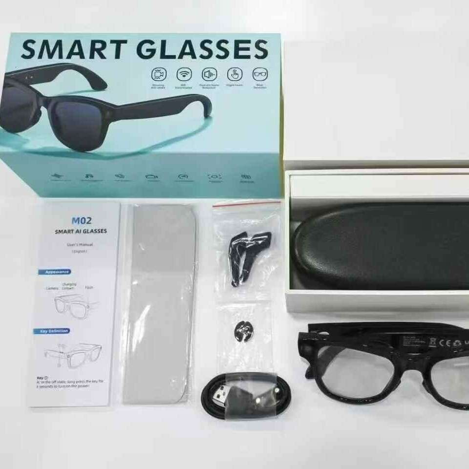 M02 Smart Glasses Support 8 Megapixel Camera Ai Real-time Translation Local Storage Recording + Video Recording Function
