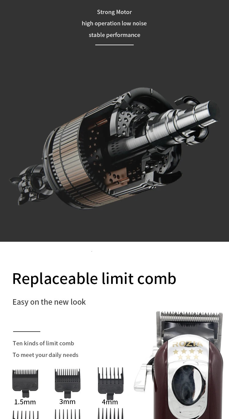 Professional Hair Clipper for Men Rechargeable Hair Trimmer Cordless Hair Cutting Machine Electric Barber Clippers Gift 251210