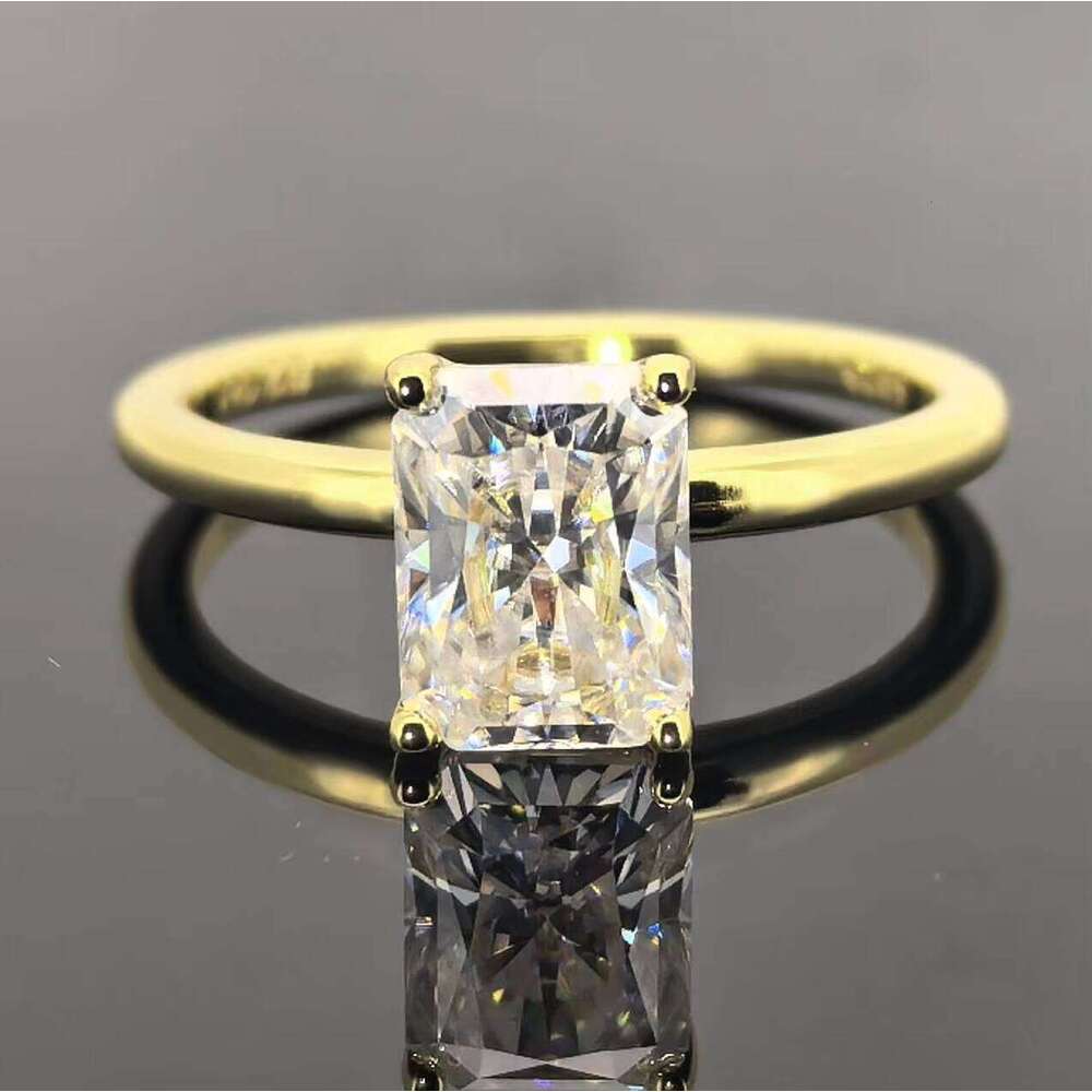 Wholesale 5ct Solitaire Oval Gra Certified Emerald Round Radiant Diamond Jewelry Engagement Silicon Stone Ring